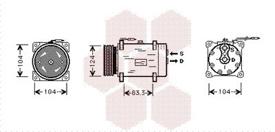 VAN WEZEL Компрессор, кондиционер 4300K038